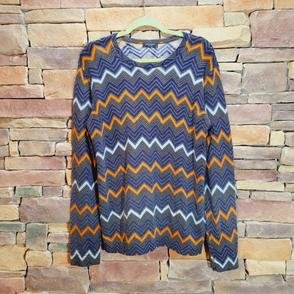 Equipment Other - Equipment Homme Cashmere Gray Orange Chevron Sweater Medium